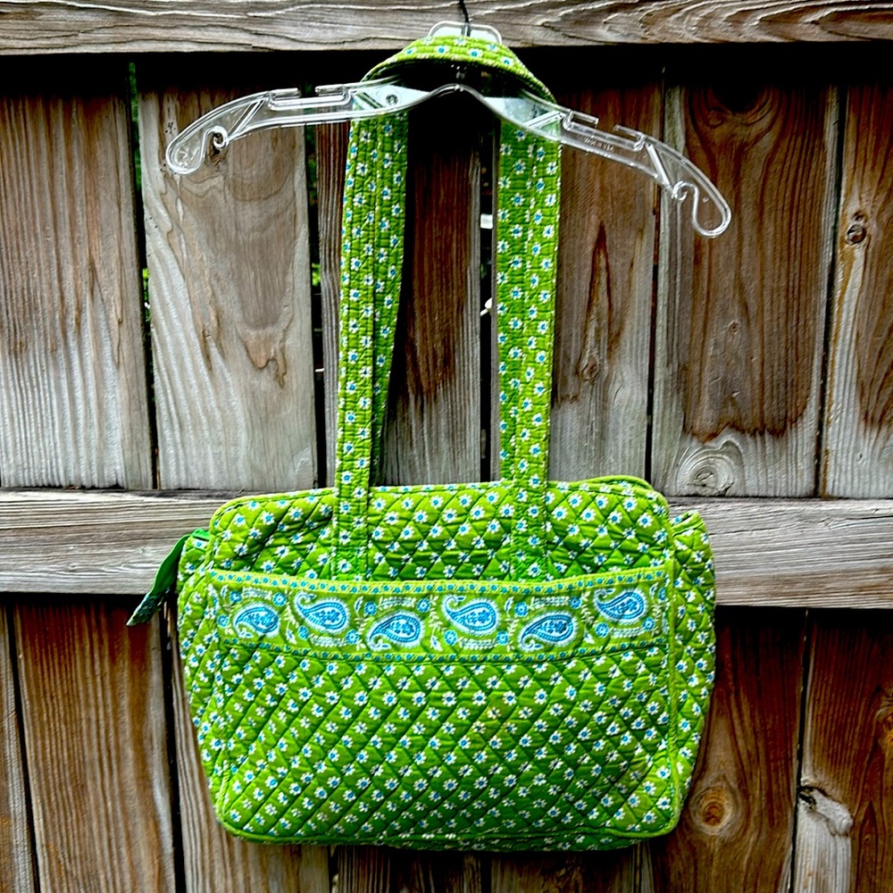 Vera Bradley green paisley diaper bag with changing pad